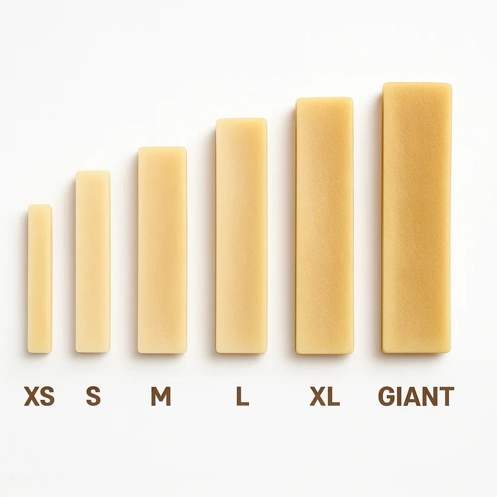 guide des tailles fromages de yak pour chien