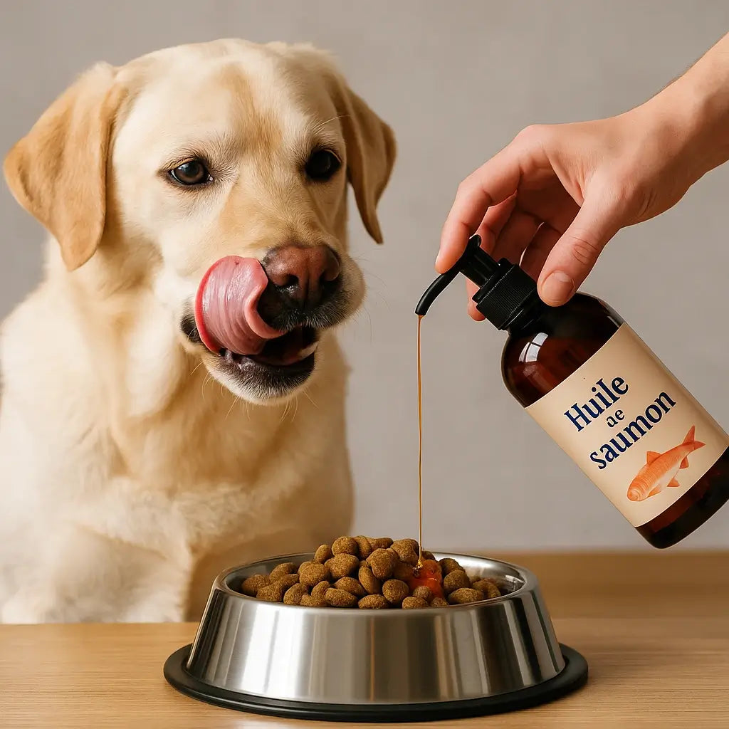 Où mettre l’huile de saumon pour chien ? Conseils d’intégration dans sa gamelle