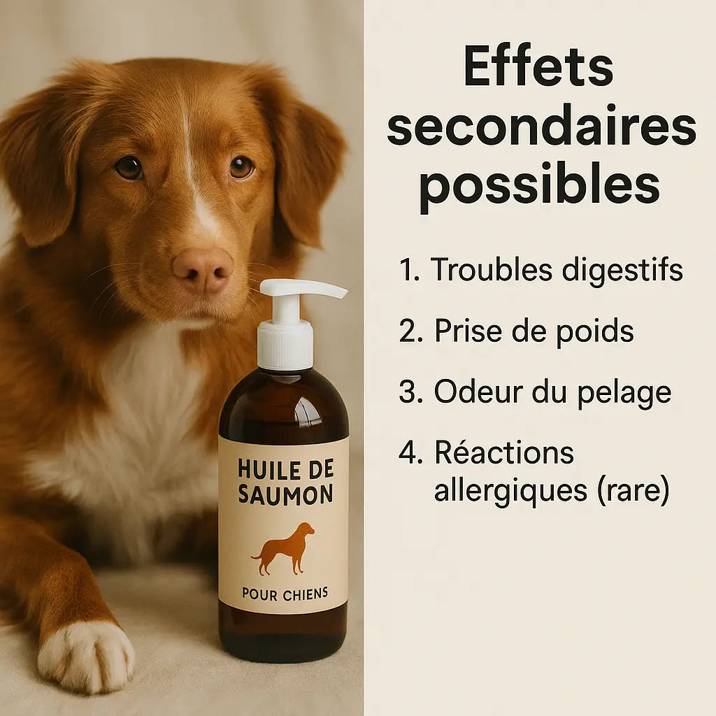 Quels sont les effets secondaires possibles de l'huile de saumon pour chien ?