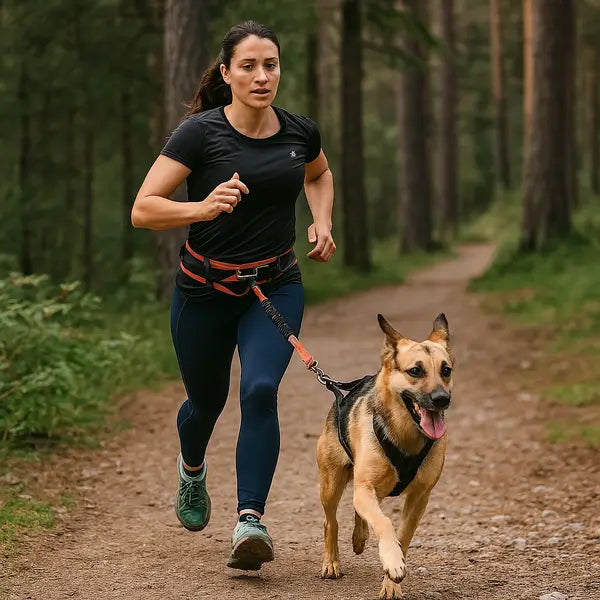 canicross chien avec une femme