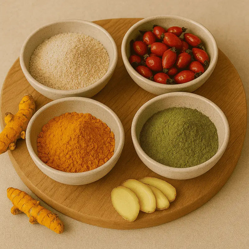 es poudres naturelles BIO agissent en complémentarité pour nourrir, protéger et régénérer l’organisme canin.