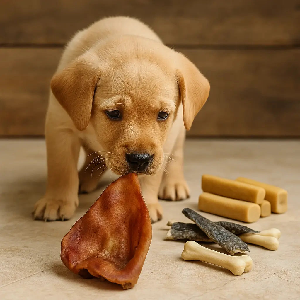 Oreille de porc pour chiot : à partir de quel âge et quels risques ?