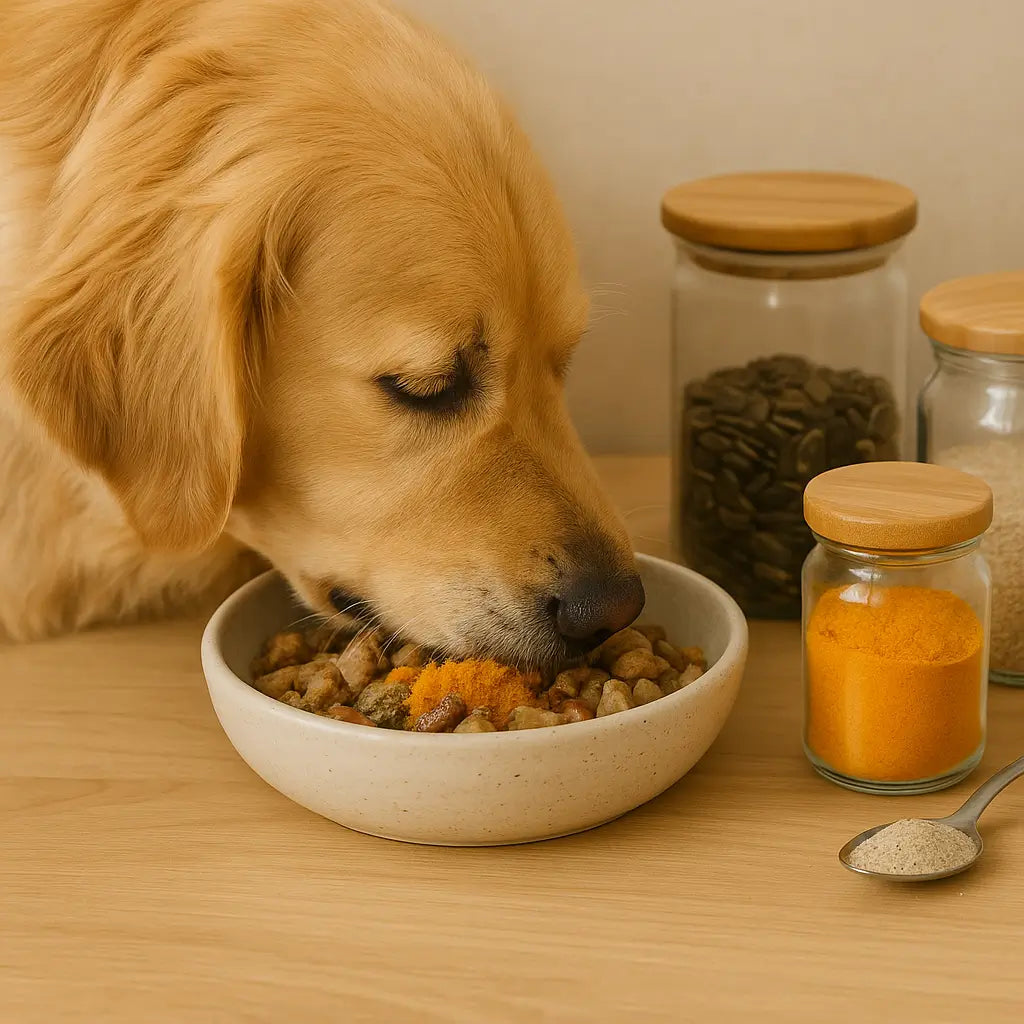 Les poudres Cernunos sont pensées pour s’inscrire dans une routine fluide et intuitive : un petit geste quotidien, cohérent, respectueux du rythme biologique du chien.