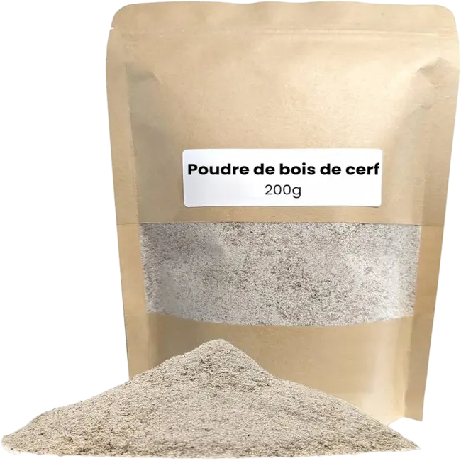 Poudre de bois de cerf pour chien