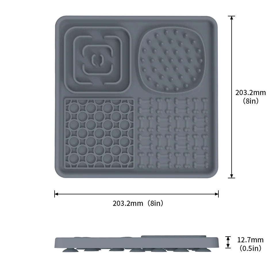 Tapis de léchage pour chien avec ventouses