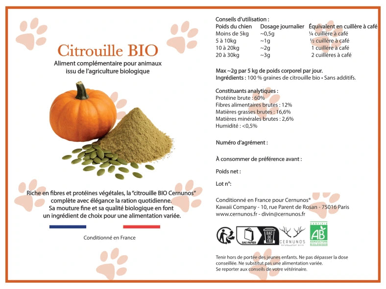 poudre graine de citrouille_bio mode d'emploi