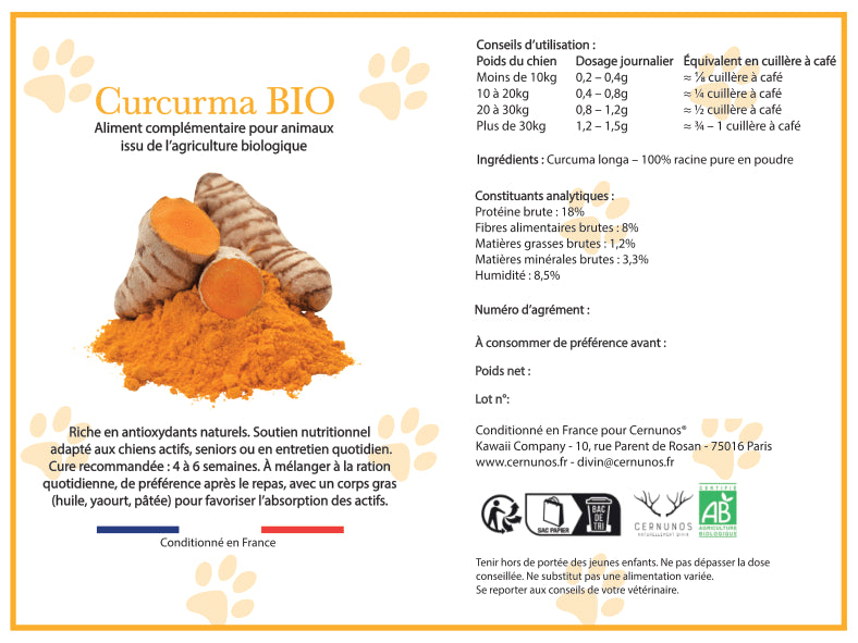 curcuma_pour_chien posologie