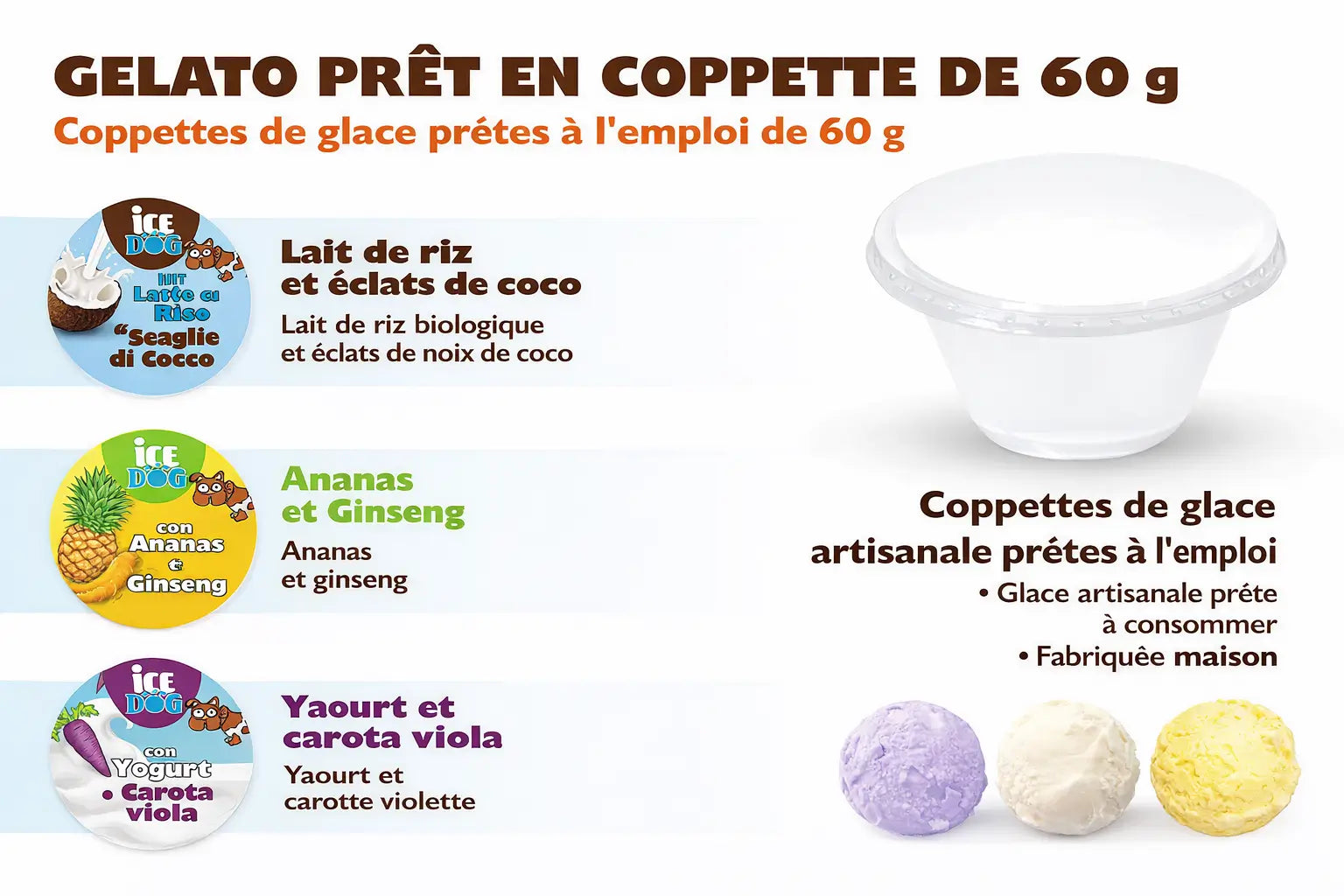 glace pour chien 3 saveurs