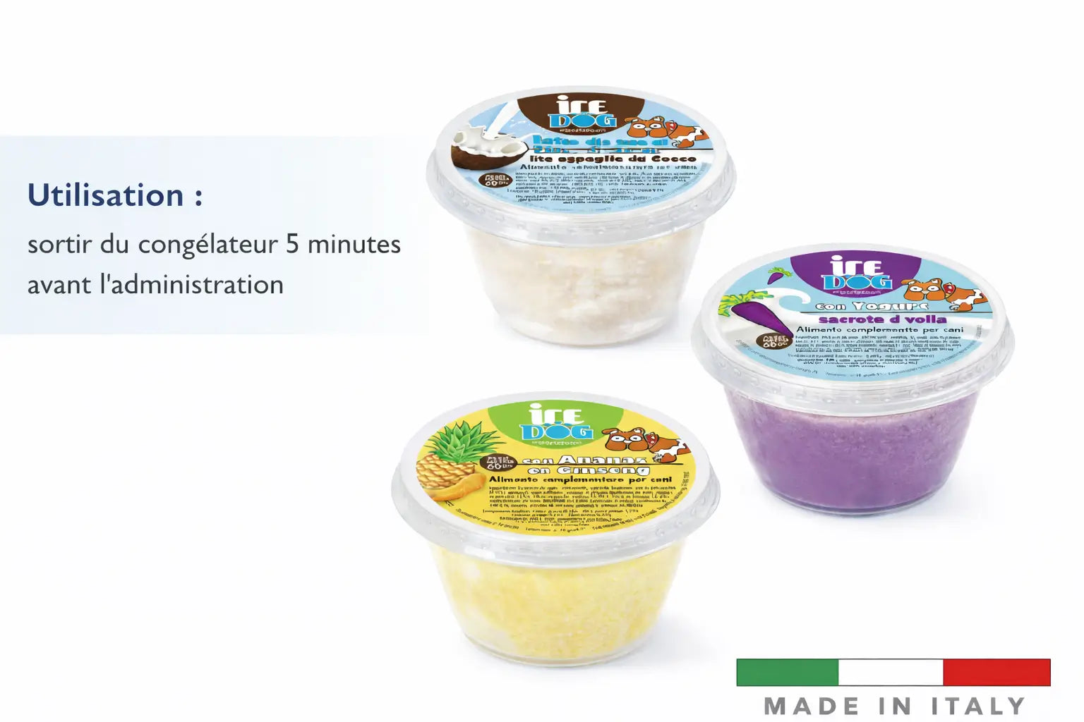 glace pour chien 3 saveurs