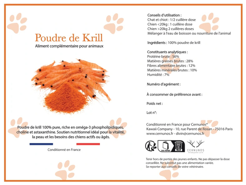 poudre de krill pour chien
