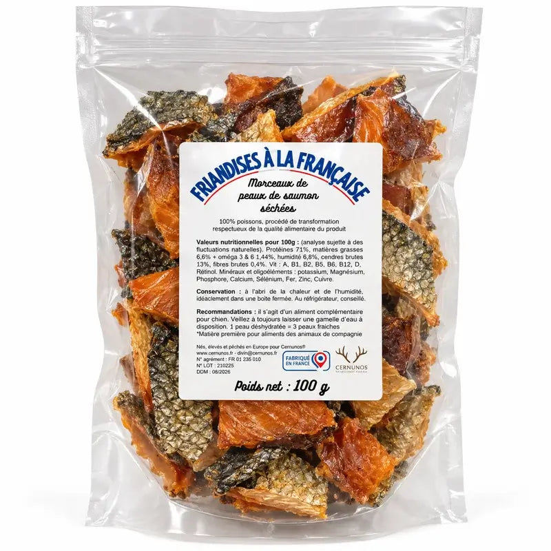 Morceaux de saumon tendre pour chien et chat